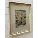 A framed watercolour "Cartmel" by William Dodd