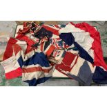 A selection of vintage cloth flags