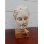 A bust of Hygieia, the Greek goddess of Health, the original from Tegea in Arcadia (now at the