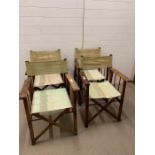 A set of four vintage directors chairs