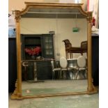 A large Regency gilt wood framed mirror (153cm x 160cm)
