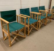 Four folding directors chairs