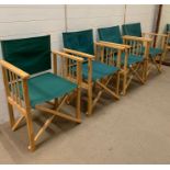 Four folding directors chairs