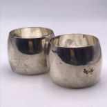 Two MH & Co Ltd silver hallmarked napkin rings