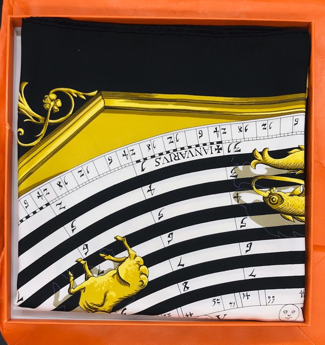 A Hermes scarf, unworn in original box and bag from Paris. - Image 4 of 5