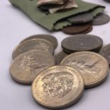 A Selection of coins to include crowns, sixpences etc.