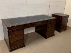 Large leather top desk by Just Desk Office Interiors and a filing cabinet of the same design (
