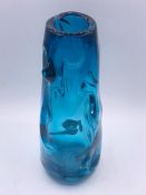 A Whitefriars 1960's Kingfisher Blue Vase by Geoffrey Baxter.