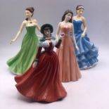 Four Royal Dolton figurines, Sagittarius, Tracy, May Emerald and Winters Day