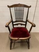 An oak bobbin chair