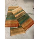 Three New Zealand wool striped rugs