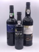 Port: A Bottle of Sheffington ruby port, half bottle of Fonseca Bin 27 port, Dow's trademark port.