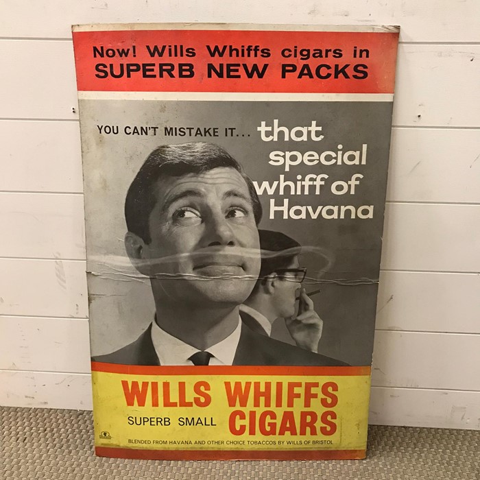 Two vintage advertising posters/boards, " Never Go Without a Capstan" and "Wills Whiffs Cigars" - Image 3 of 3