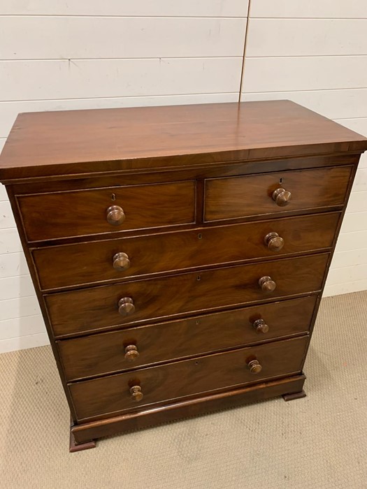 A mahogany chest of drawers two over four long (H125cm W104cm D50cm) - Image 2 of 3