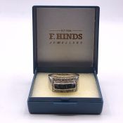 A 14ct White gold diamond and sapphire ring (Total weight 8.6g) Size P