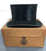 A Christy's of London Top Hat (Circumference 54 cm Length 20 cm Width 16 cm)