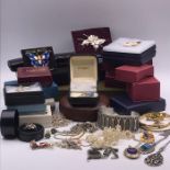 A Large volume of costume jewellery and some watches