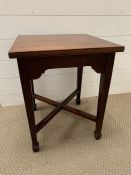 A mahogany side table with cross step stretcher (H50cm W40cm D4cm)