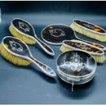 A Victorian Silver and Tortoiseshell Ladies Vanity, dressing table set.