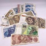 A Selection of twenty nine various worldwide banknotes