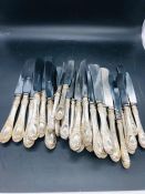 A Selection of Continental Silver (Marked 800) handled knives