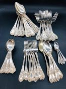 A Selection of Continental (Marked 800) silver spoons and forks (Total Weight 2800g)