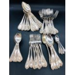 A Selection of Continental (Marked 800) silver spoons and forks (Total Weight 2800g)