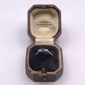A 18 ct and Platinum Sapphire and Diamond Ring (1.9g) Size O