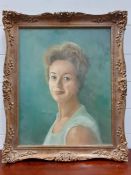 A 20th century English school, "Bust portrait of a lady", signed "GB Cook" lower left, oil on