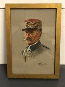 CECIL CUTLER (1886-1934) Marshall Foch Signed gouache