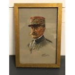 CECIL CUTLER (1886-1934) Marshall Foch Signed gouache