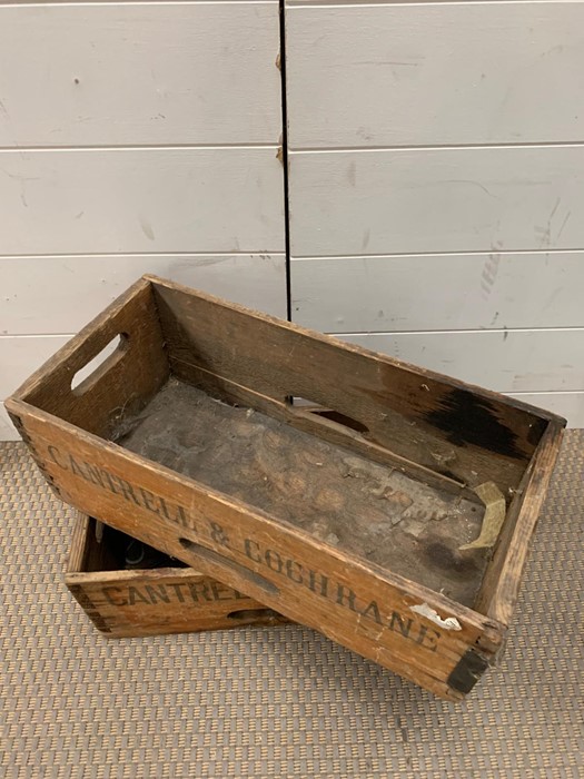 A pair of Cantrell and Cochrane wooden vintage crates - Image 2 of 2