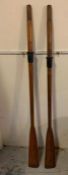 A pair of vintage wooden oars (168cm)