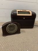 One mantel clock by Smiths and one Bakelite Bush Radio