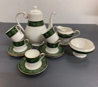 A six piece "Winchester" by Aynsley tea set to include five cups, six saucers, teapot, milk jug