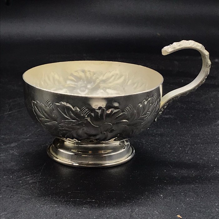 A Silverplated Punch Bowl with floral decoration. - Image 3 of 7