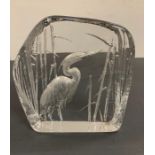 Art glass by M Jonasson bird paperweight crystal 33179-60