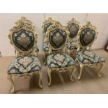 Six Rococo style dining chairs