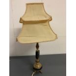 A brass and marble table lamp (H35cm)