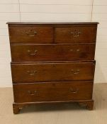 A Mahogany Chest on Chest with drop handles and bracket feet H 122cm x W 107cm x D 53cm AF