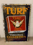 An Original Enamel Sign for "Turf" Virginia Cigarettes (61 cm x 91cm)