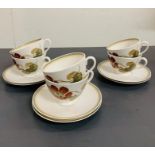 A set of six Susie Cooper "Nasturtium" cups and saucers