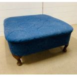 A Queen Ann style foot stool (H35cm Sq80cm)