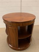 A revolving drum bookcase table (H63cm Dia60cm)