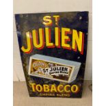 An Original Enamel Sign for 'St Julian Tobacco' 61 cm x 92cm.
