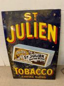 An Original Enamel Sign for 'St Julian Tobacco' 61 cm x 92cm.