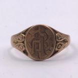 A 9 ct gold Signet ring (3.2g) Size Y