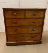 A Two over Three Chest of Drawers, mahogany AF H 122cm x W 119 cm x D 53 cm.