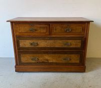 Two over two low chest of drawers (H77cm D49cm W108cm)