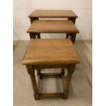 A set of three nest of tables (H48cm W48cm D32cm)